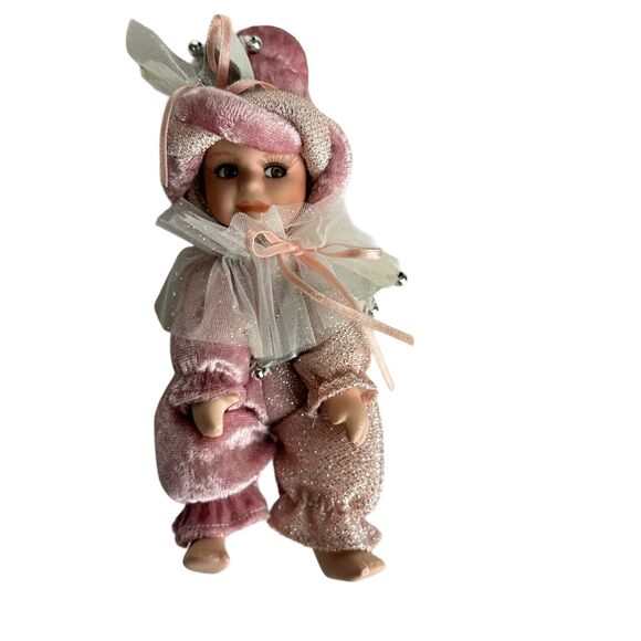 Vintage 1980s Venetian Porcelain Jester Baby Doll 7.5 Inches Decor Collection - Picture 3 of 8